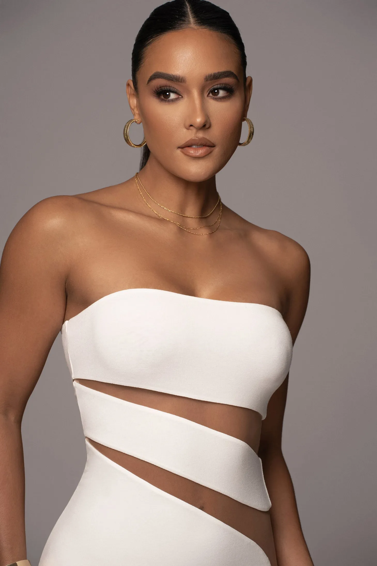 White Unpredictable Midi Dress sold by JLUXLABEL product image thumbnail 4