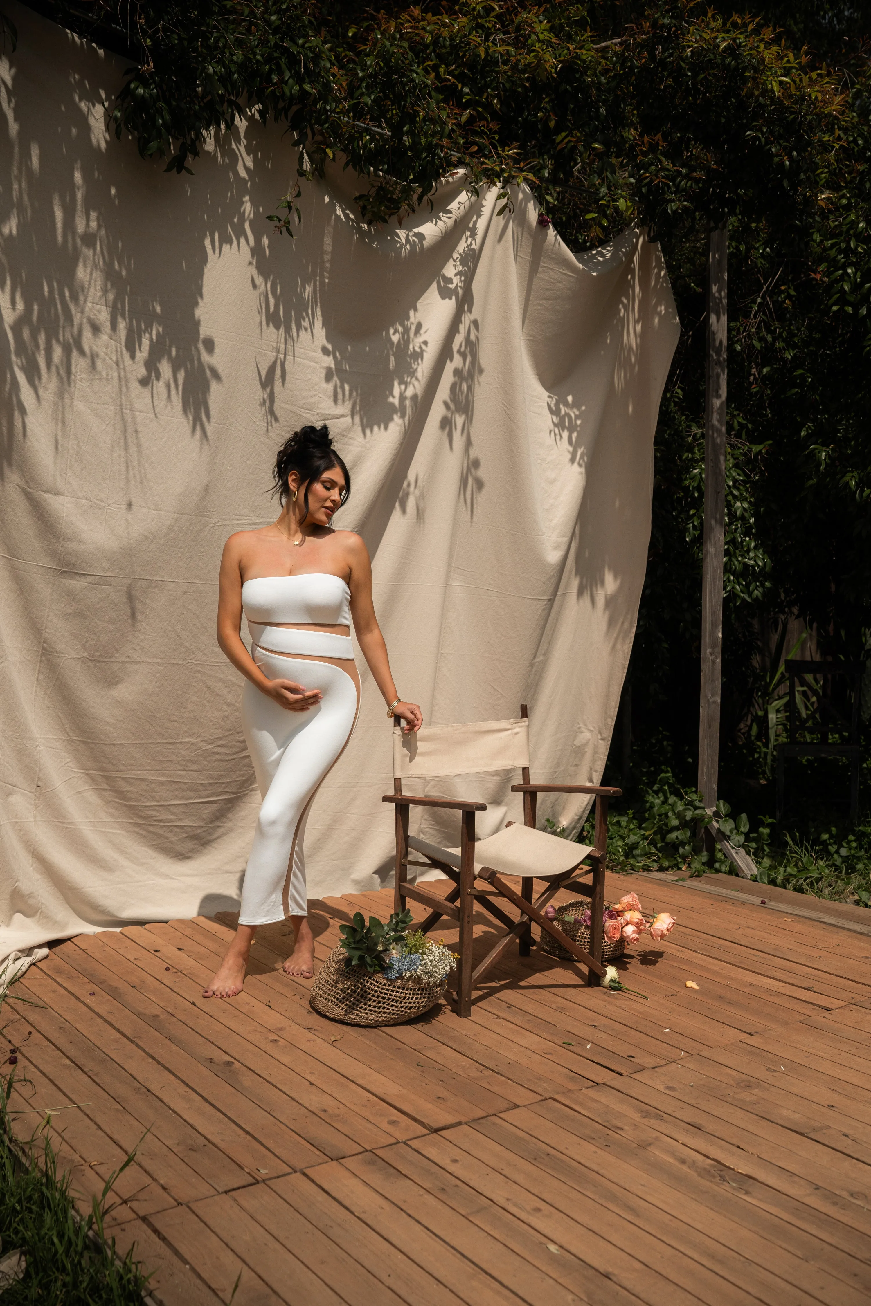 White Unpredictable Midi Dress | Parallel