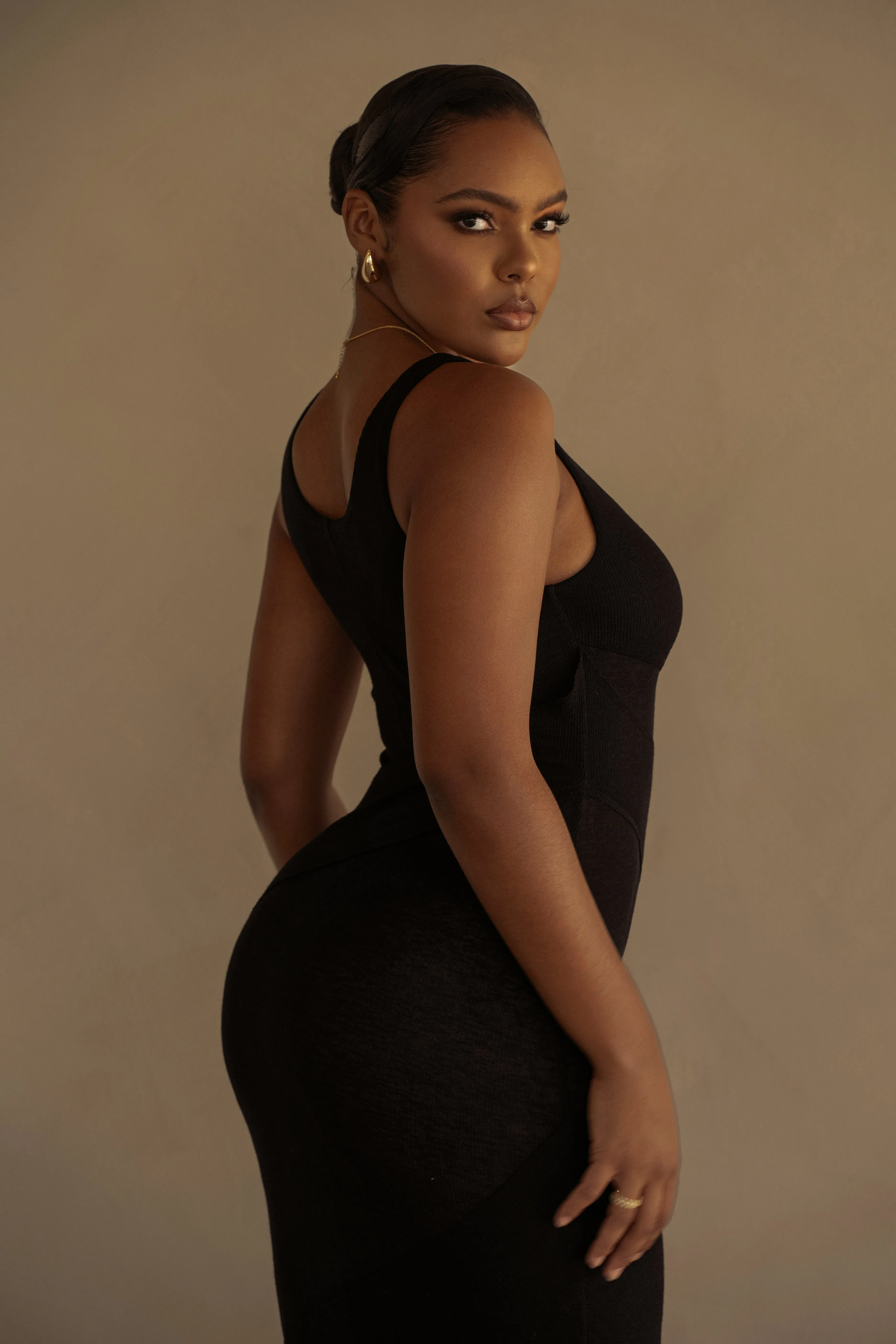 Black Shift Of Feelings Midi Dress sold by JLUXLABEL product image thumbnail 5