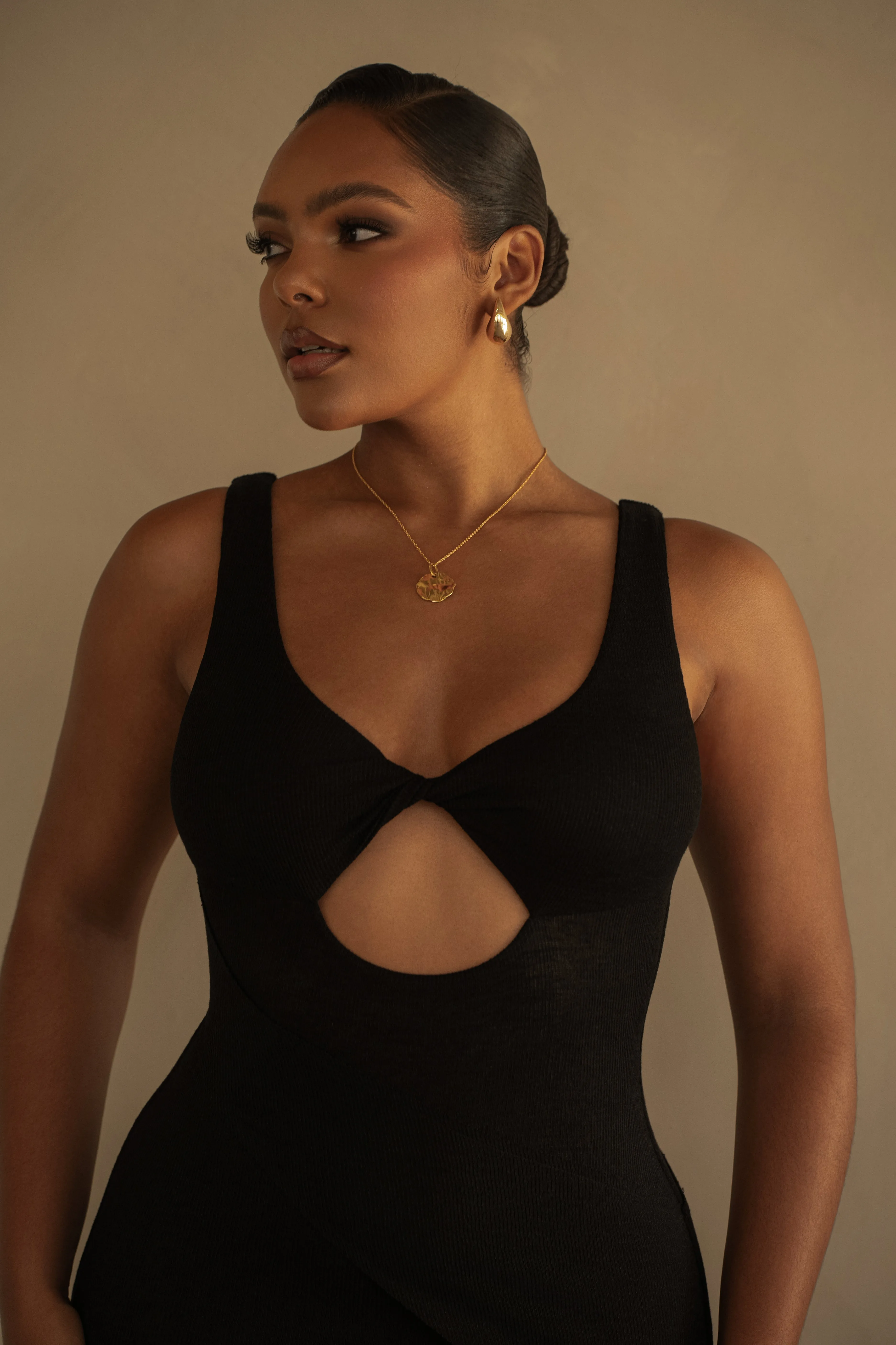 Black Shift Of Feelings Midi Dress sold by JLUXLABEL product image thumbnail 2