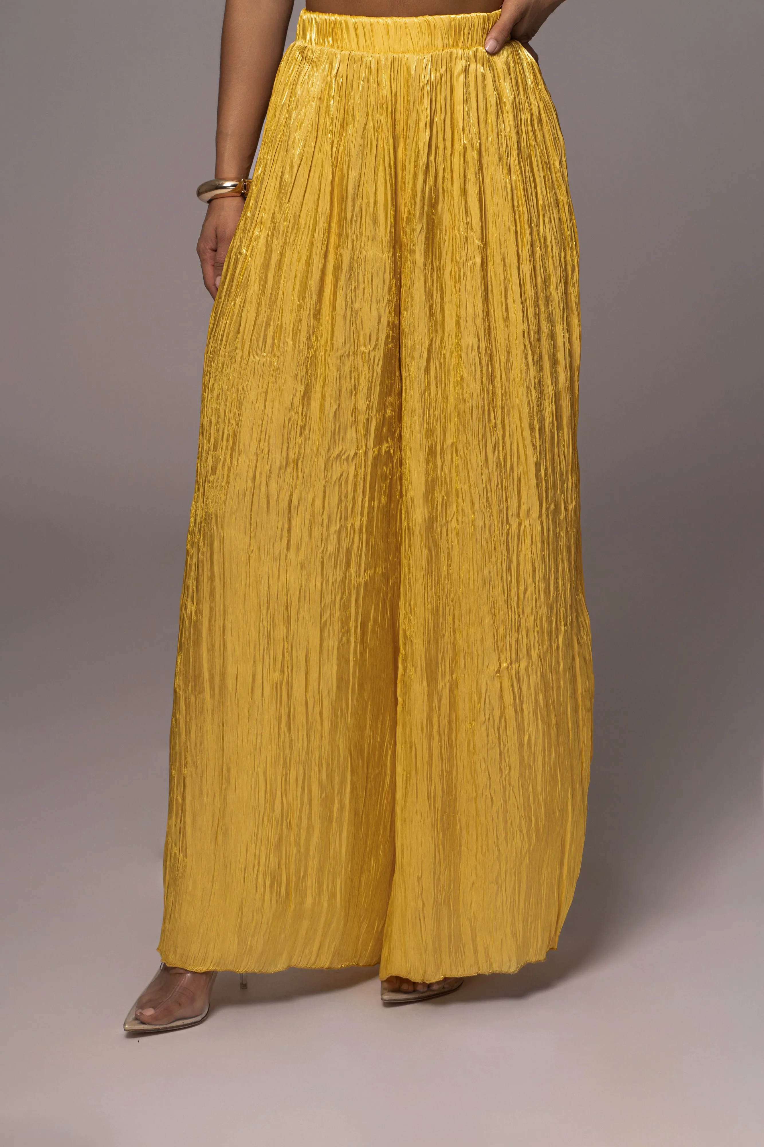 Yellow Let's Get Away Satin Pant Set sold by JLUXLABEL product image thumbnail 4