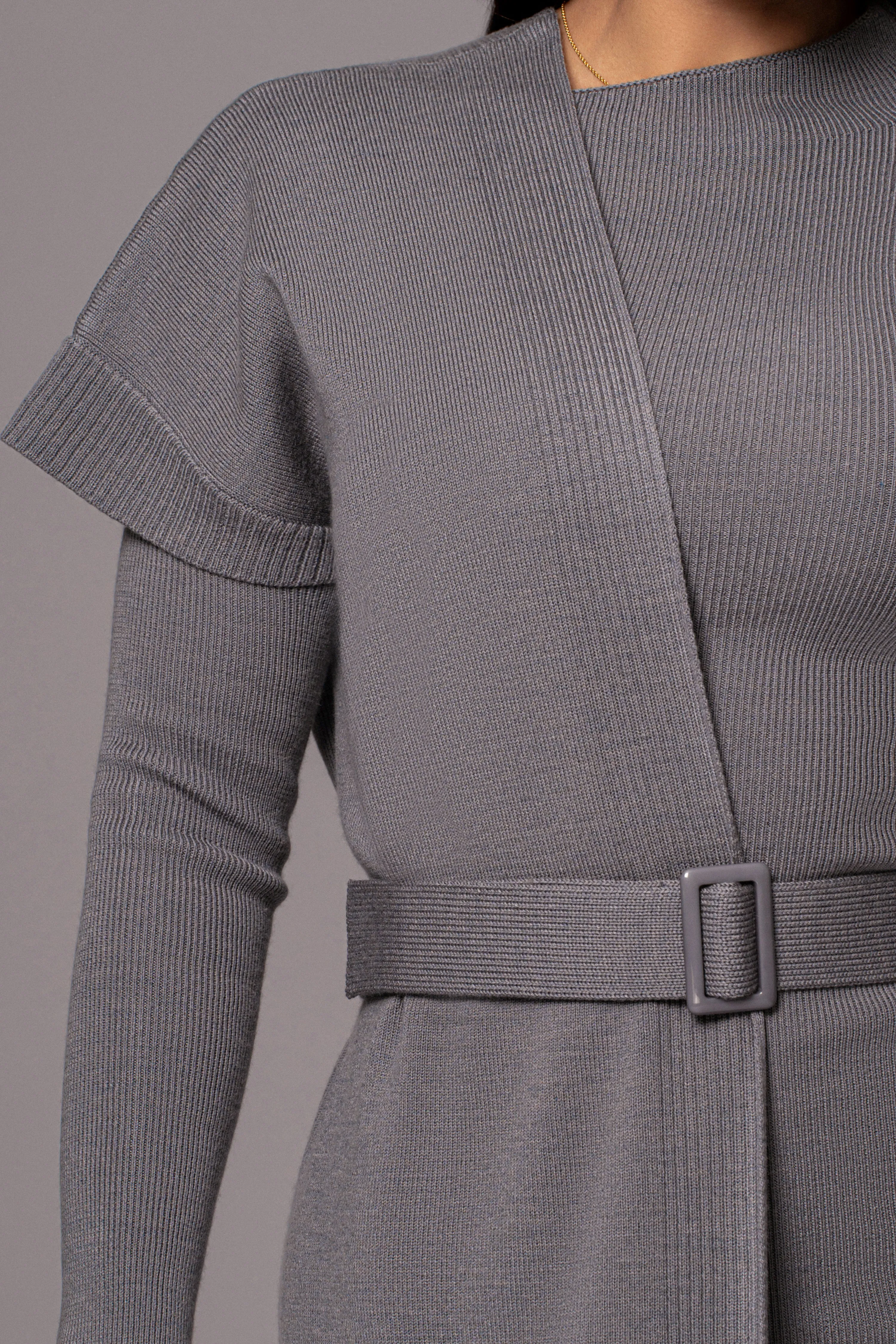 Grey Meant To Be Knit Maxi Dress sold by JLUXLABEL product image thumbnail 4