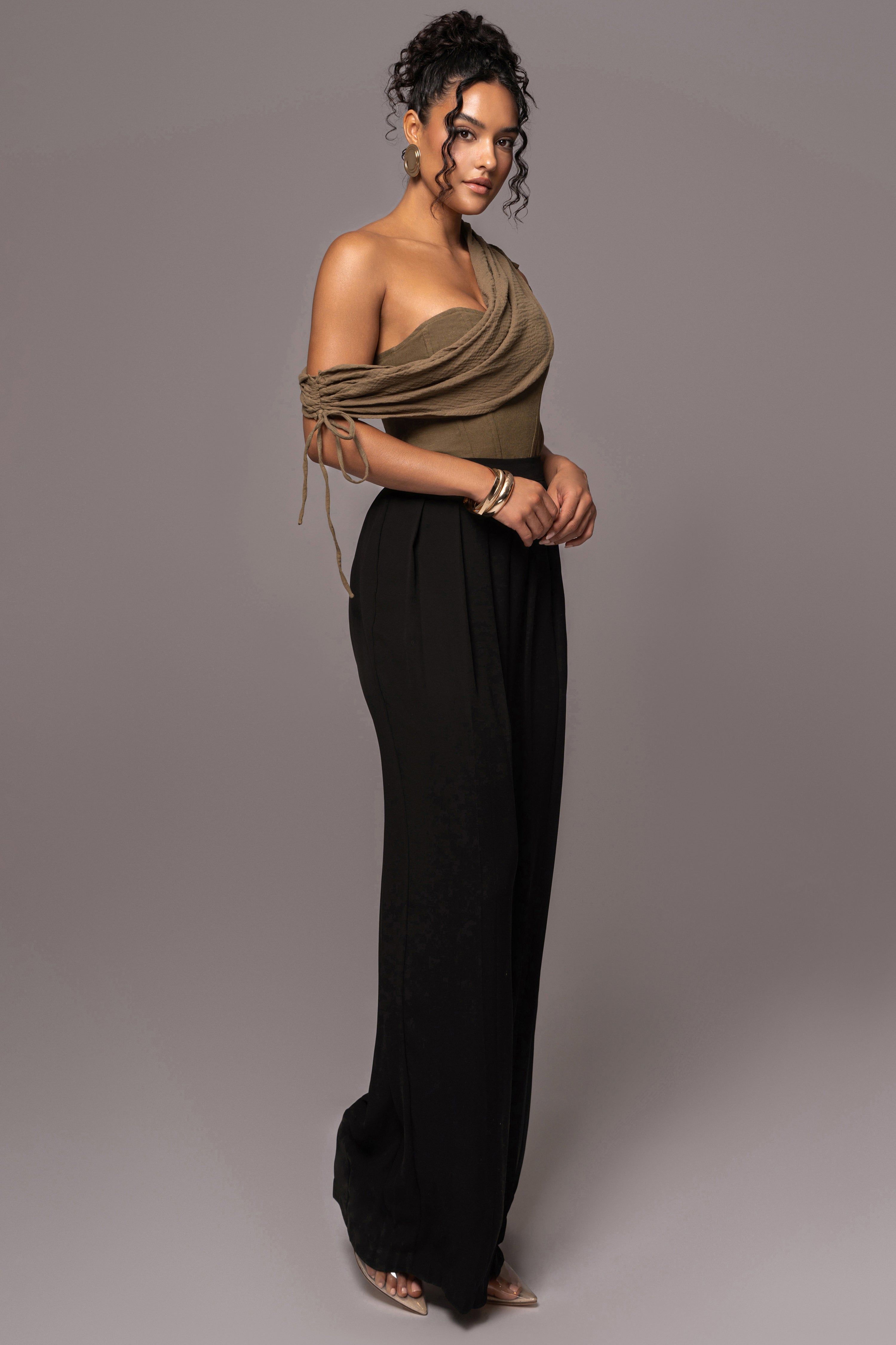 Black Josette Wide-Leg Pleated Pants sold by JLUXLABEL product image thumbnail 3