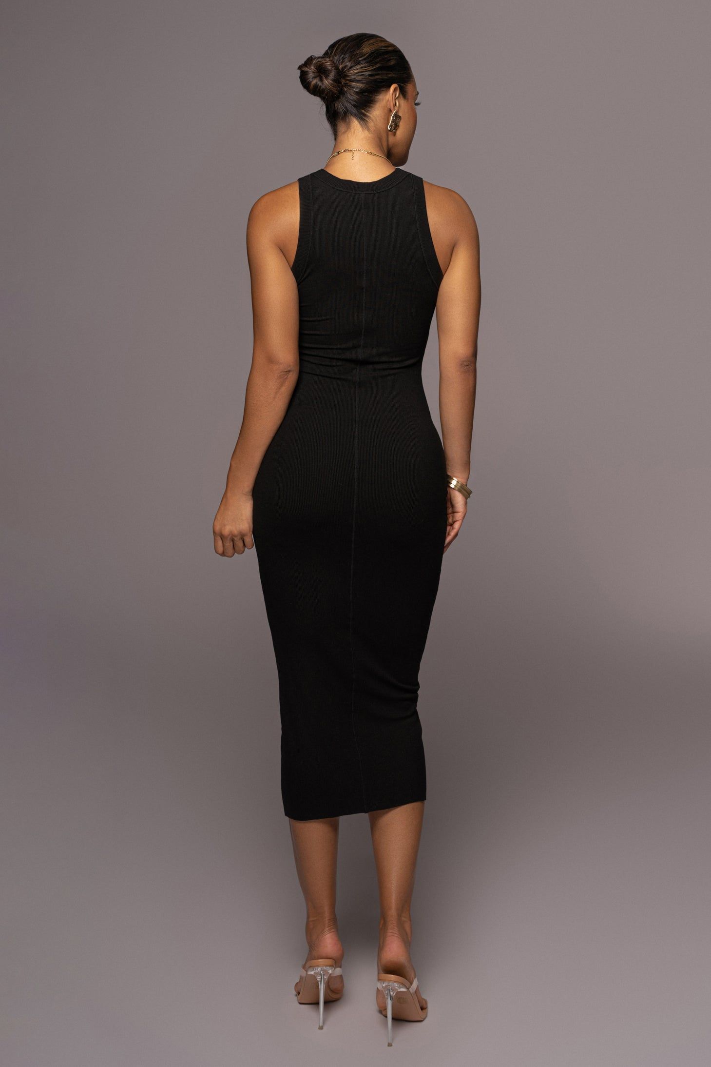 Black Marion Micro Rib Dress sold by JLUXLABEL product image thumbnail 9