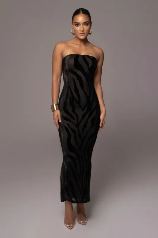 Noir In Her Element Midi Dress sold by JLUXLABEL