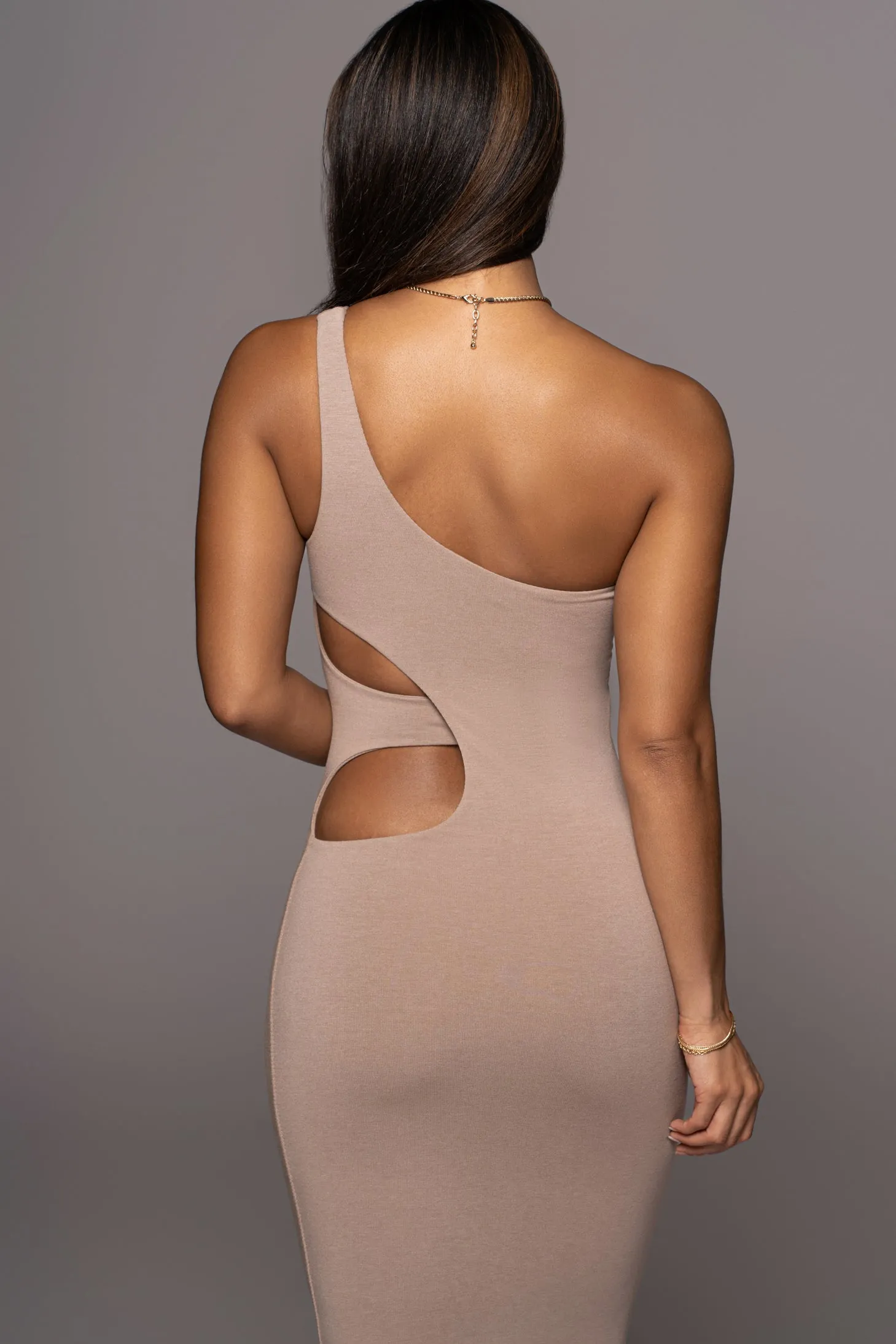 Beige Zuzanna Cutout Dress sold by JLUXLABEL