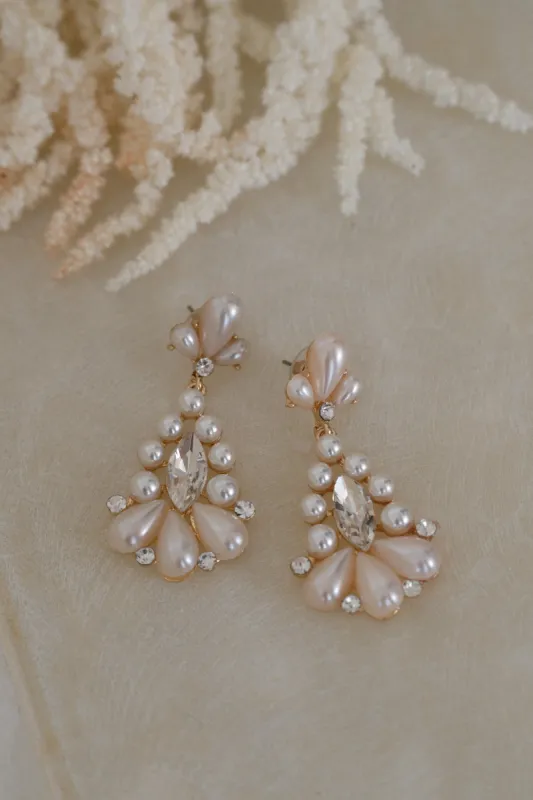 Gold Say I Do Pearl Earrings made by JLUXLABEL