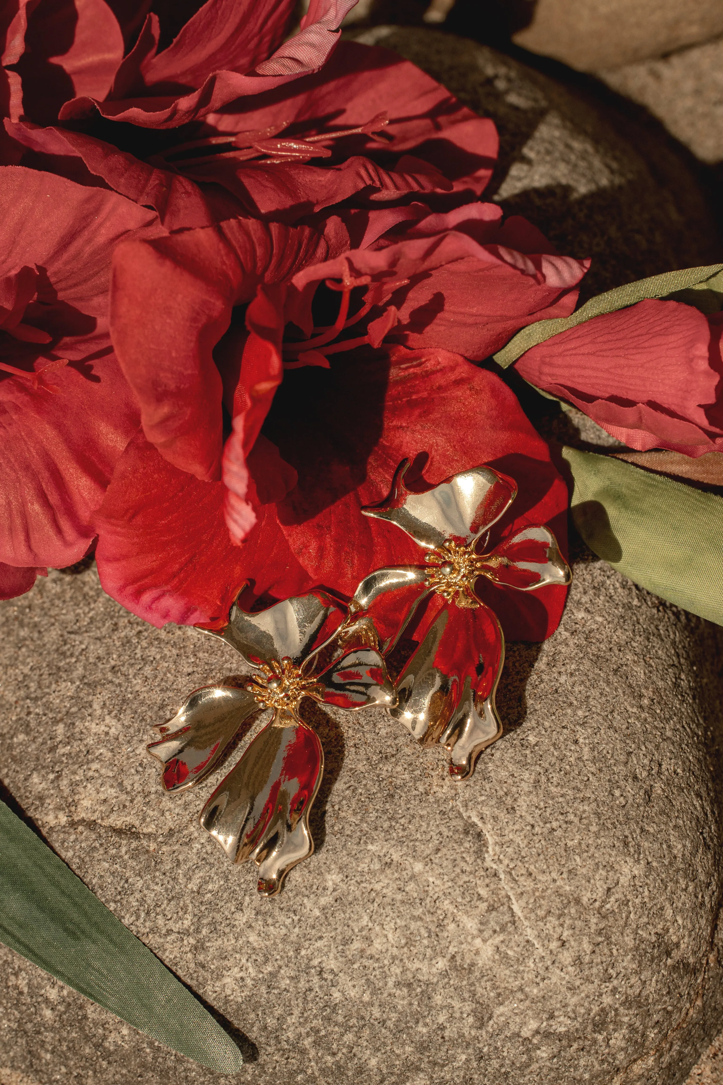 Gold Flora Earrings sold by JLUXLABEL