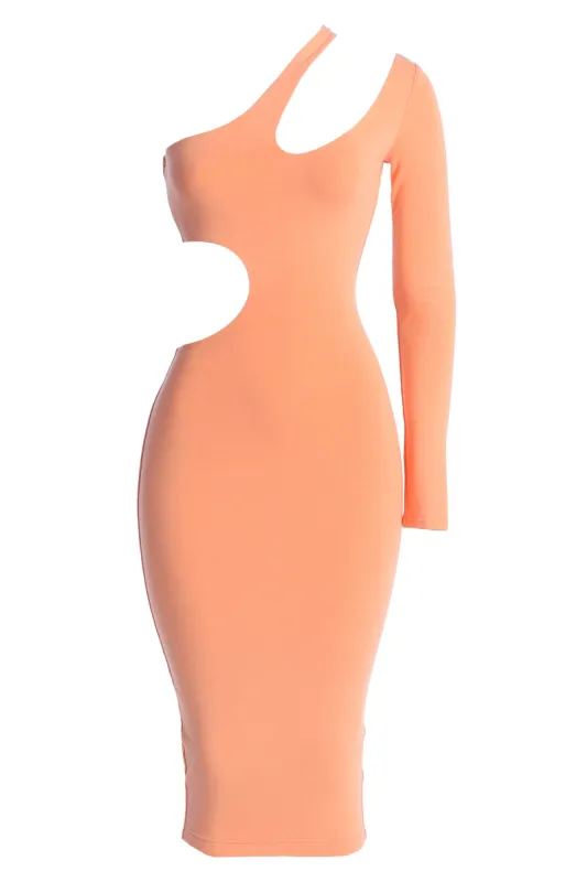 Peach By My Side Cutout Dress sold by JLUXLABEL
