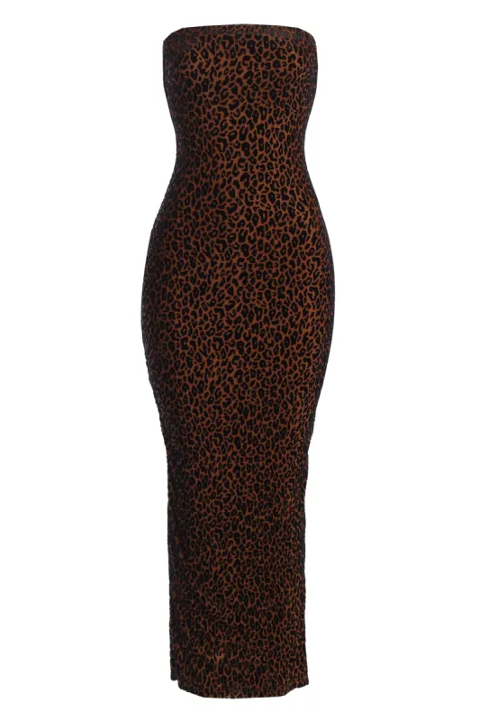 Pecan Leopard Midnight Hour Maxi Dress made by JLUXLABEL