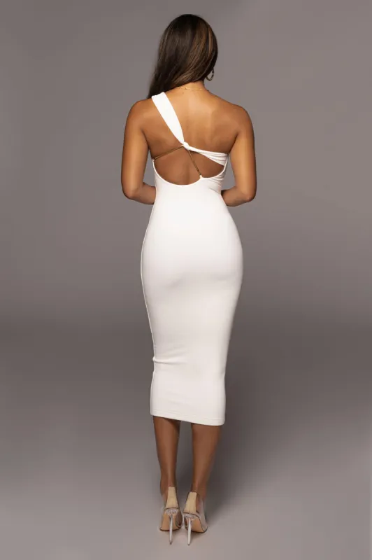 Ivory Meara One Shoulder Dress sold by JLUXLABEL