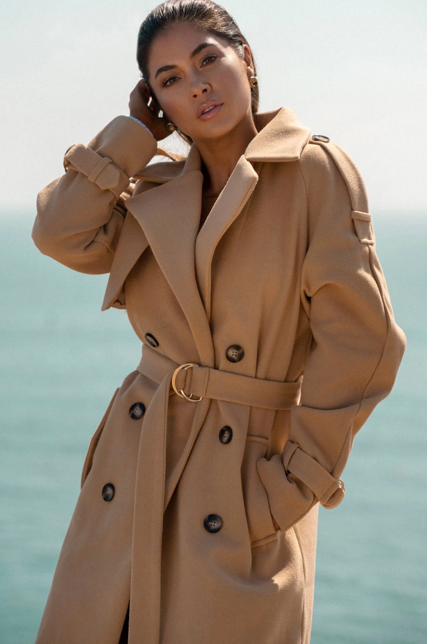 Camel Beverly Trench Coat sold by JLUXLABEL product image thumbnail 3