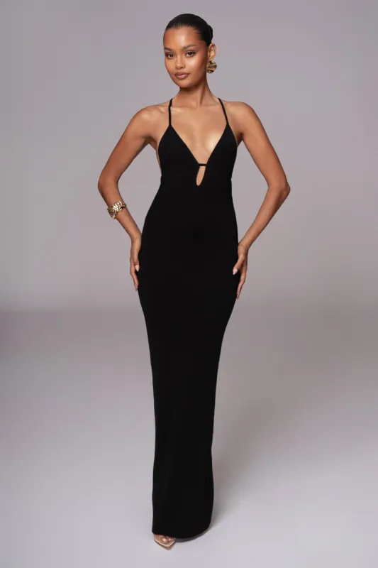 Black Sun Rays Knit Maxi Dress sold by JLUXLABEL