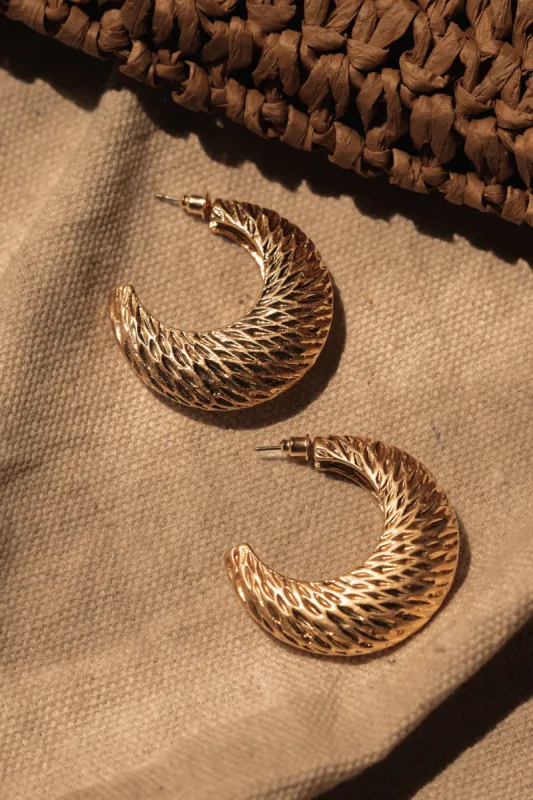 Gold Kya Hoop Earrings sold by JLUXLABEL