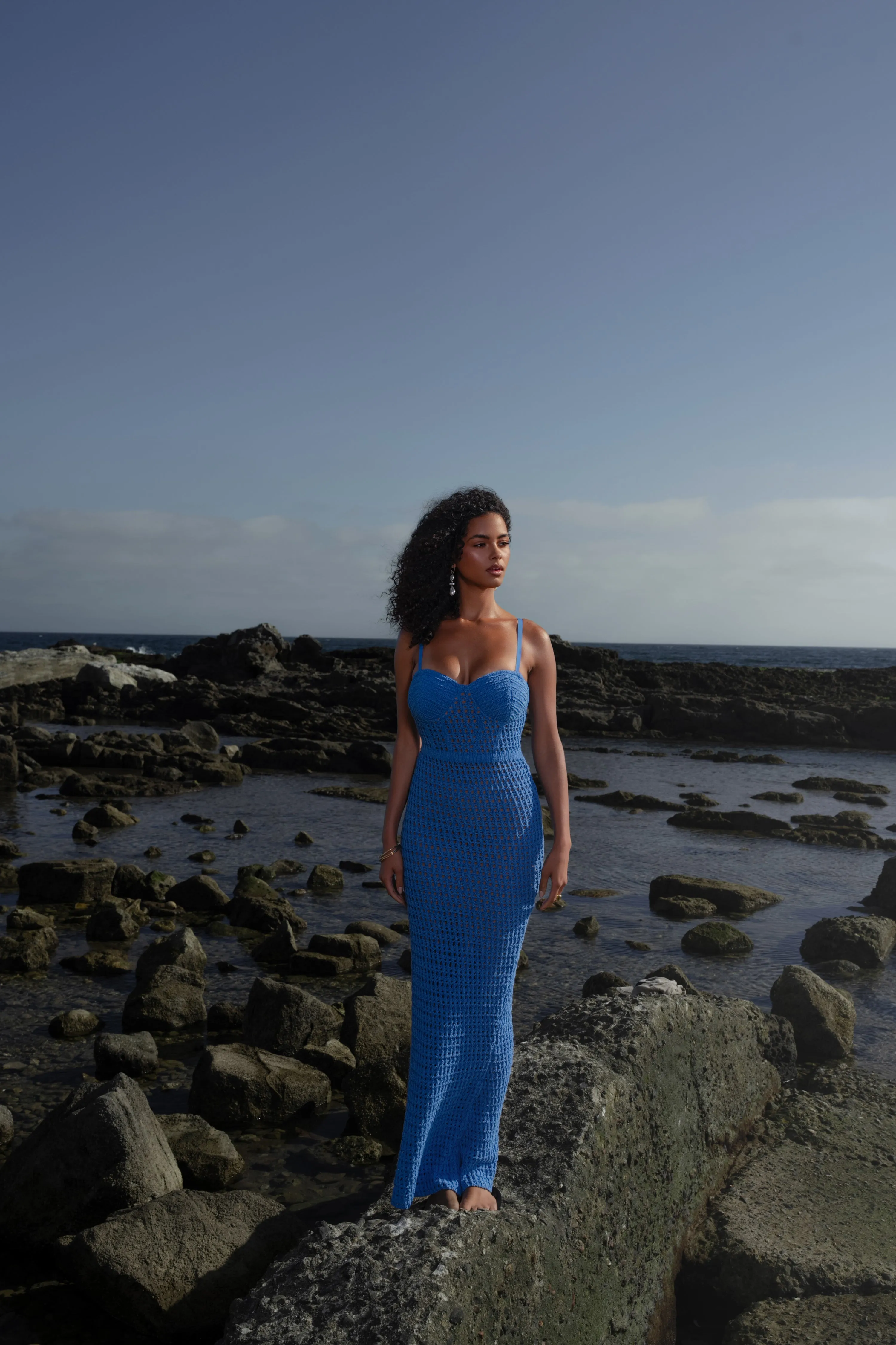 Blue Deep Sea Crochet Maxi Dress sold by JLUXLABEL product image thumbnail 5