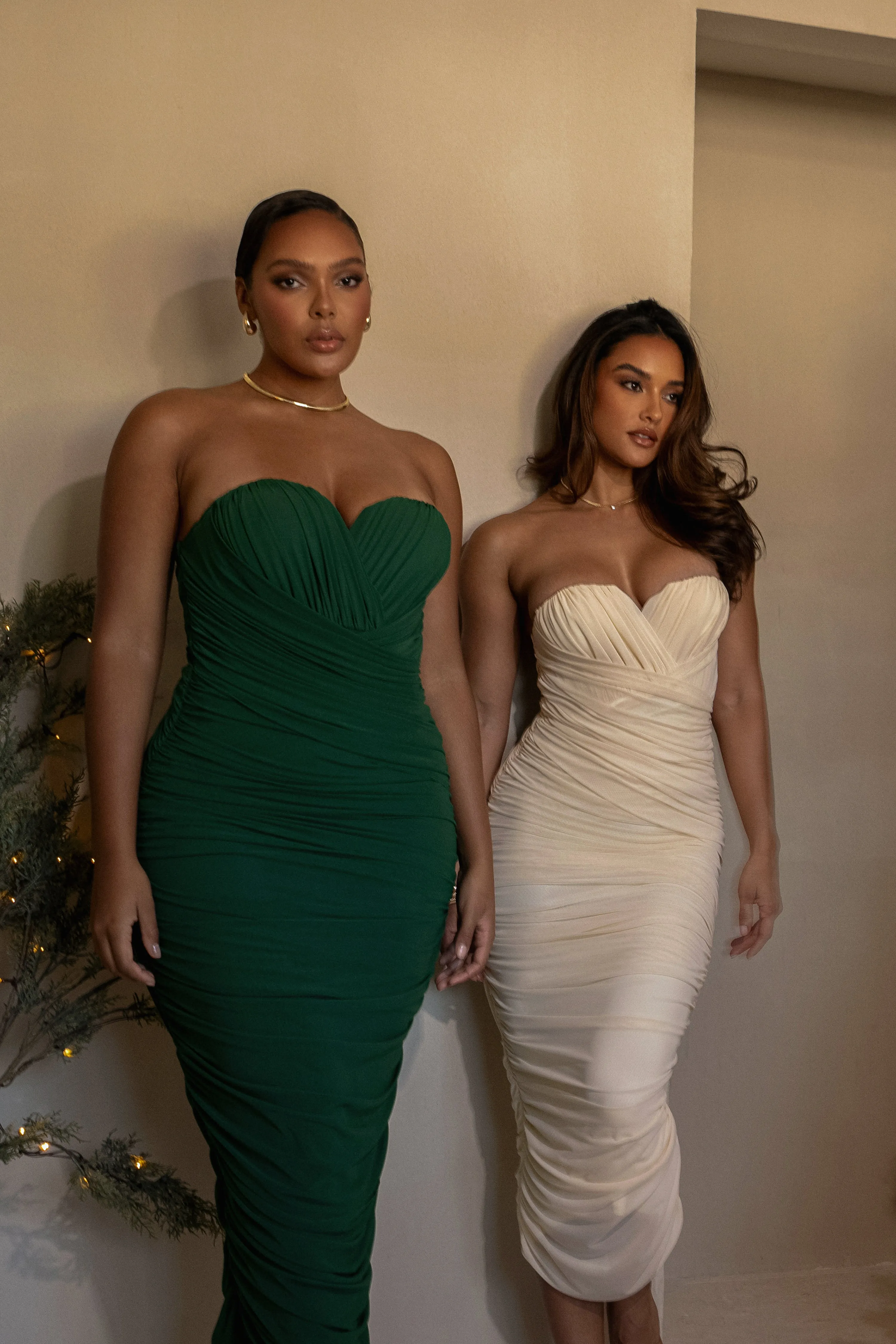 Cream Arcadia Mesh Midi Dress sold by JLUXLABEL product image thumbnail 3