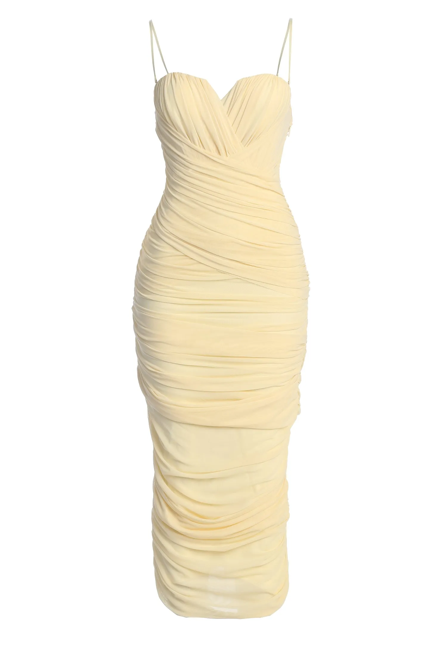 Cream Arcadia Mesh Midi Dress sold by JLUXLABEL product image thumbnail 2
