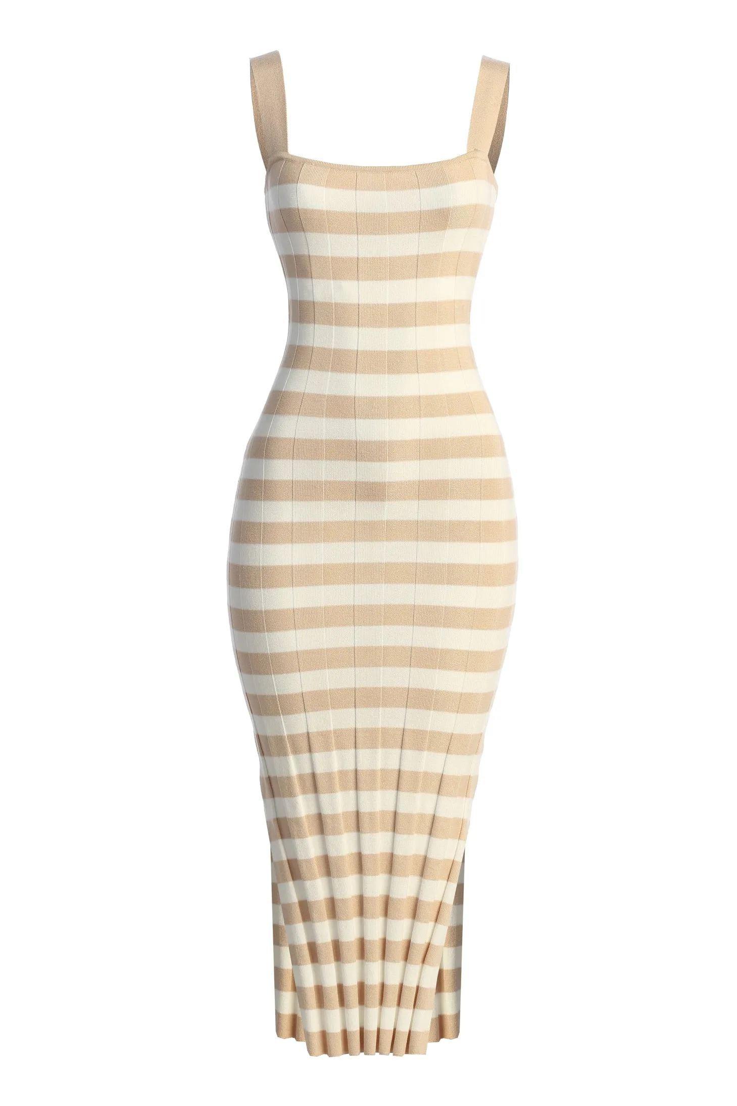 Beige Stripe Not Too Far Midi Dress sold by JLUXLABEL product image thumbnail 2