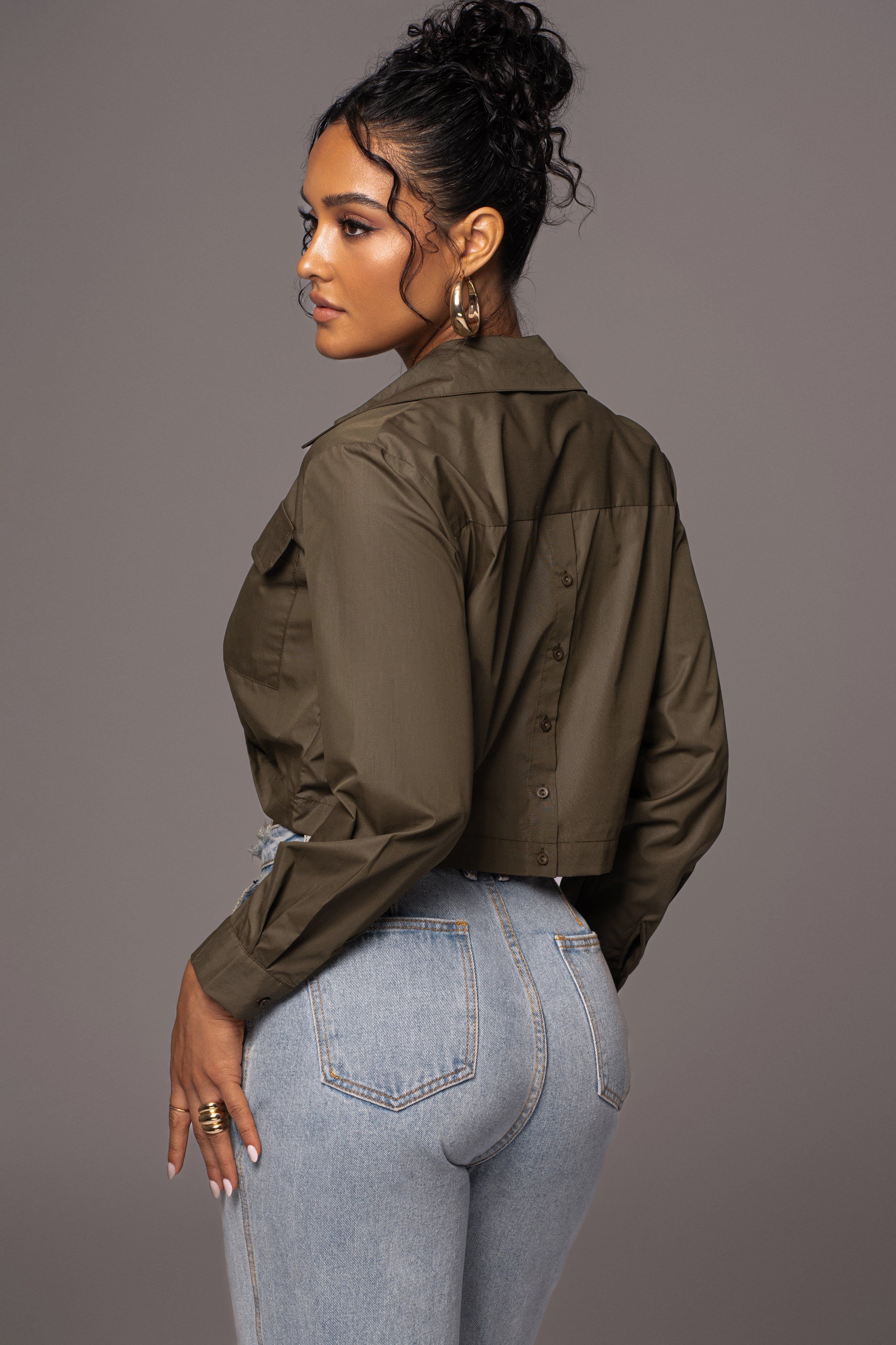 Olive Castella Twist Front Top sold by JLUXLABEL product image thumbnail 7