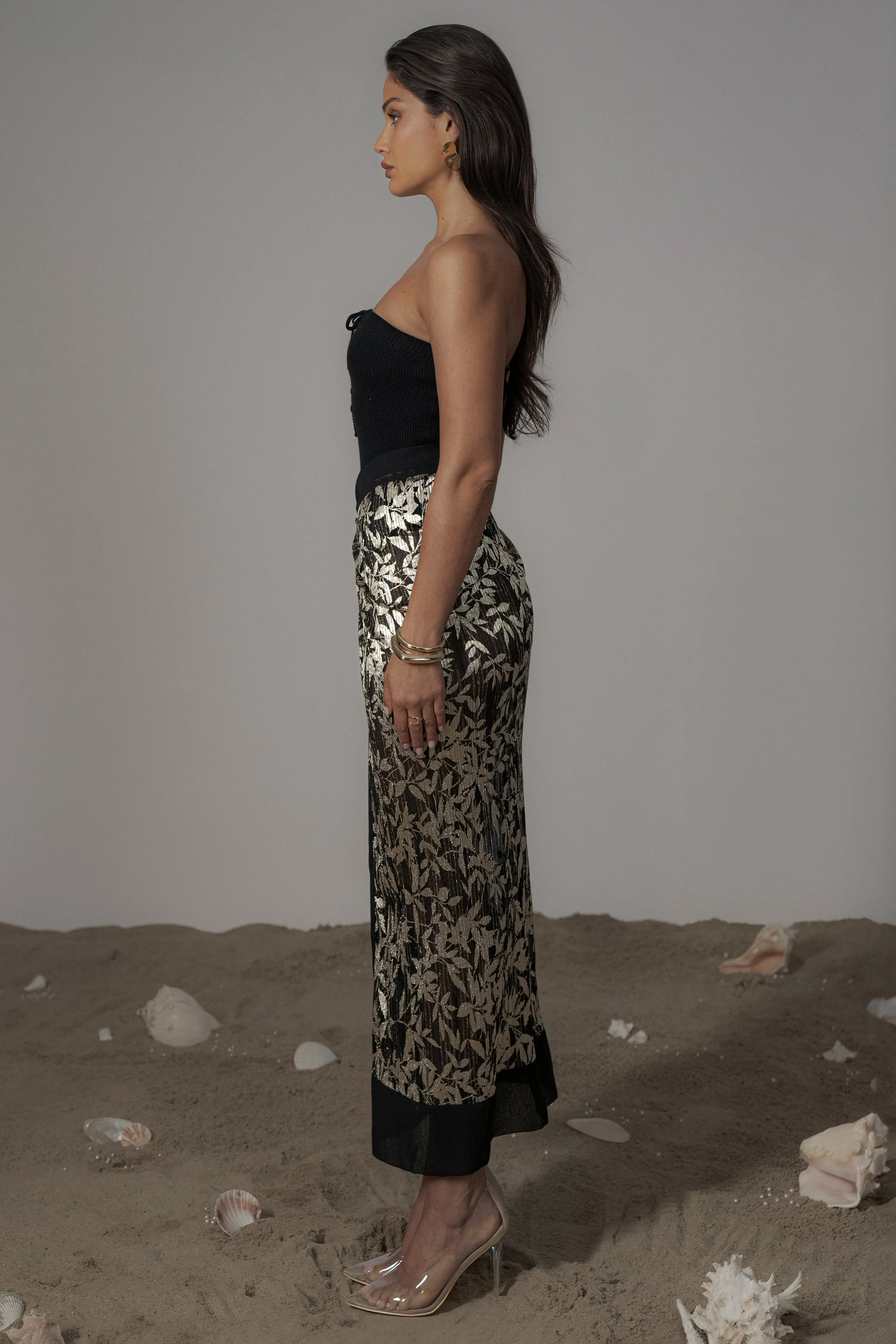 Black Positano Printed Sarong Skirt sold by JLUXLABEL product image thumbnail 5