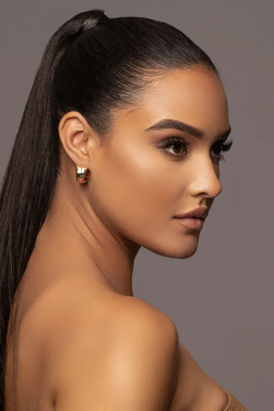 Gold Cya Open Hoop Earrings sold by JLUXLABEL