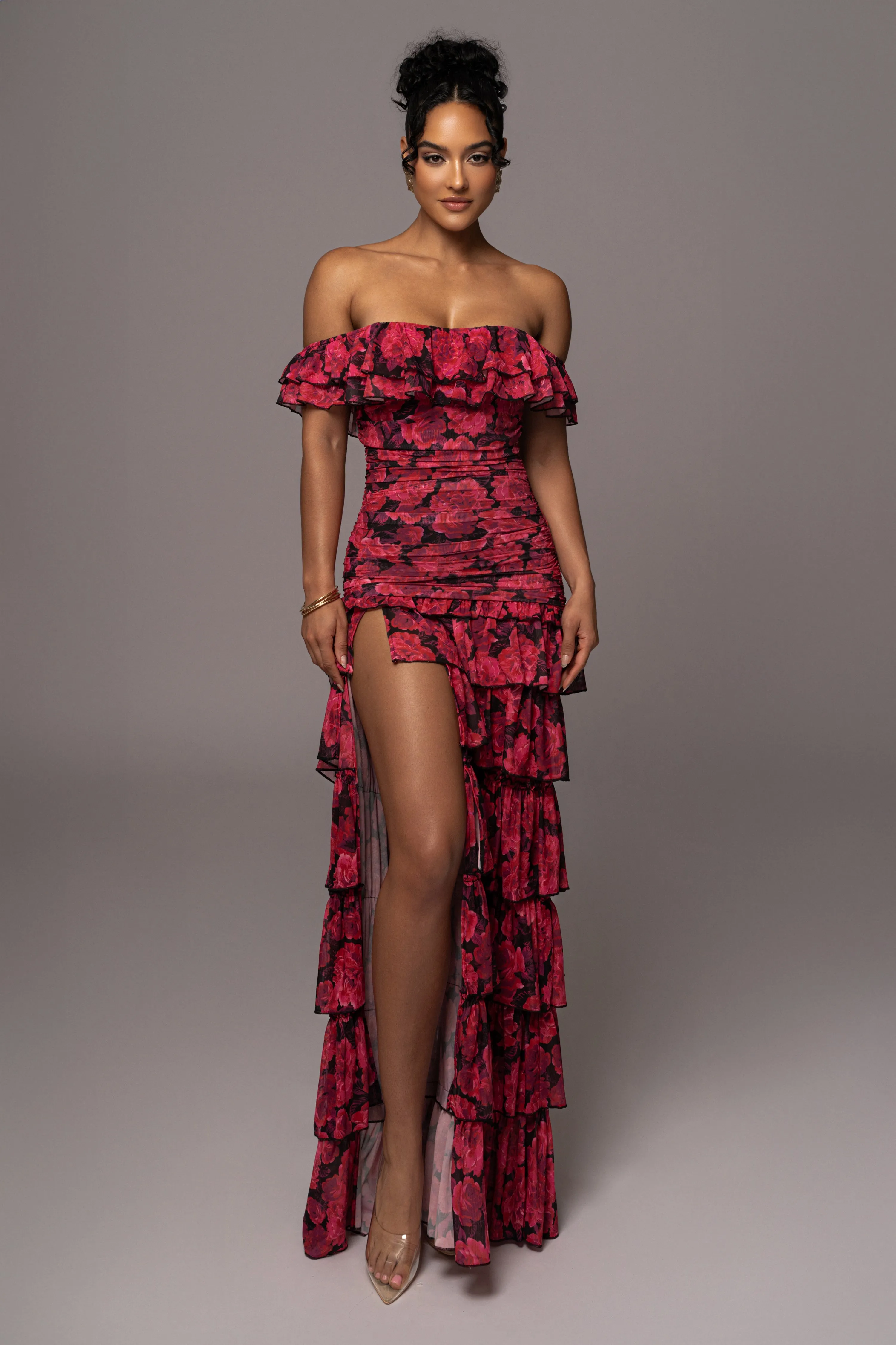 Pink Power Mesh Passion Tier Dress sold by JLUXLABEL