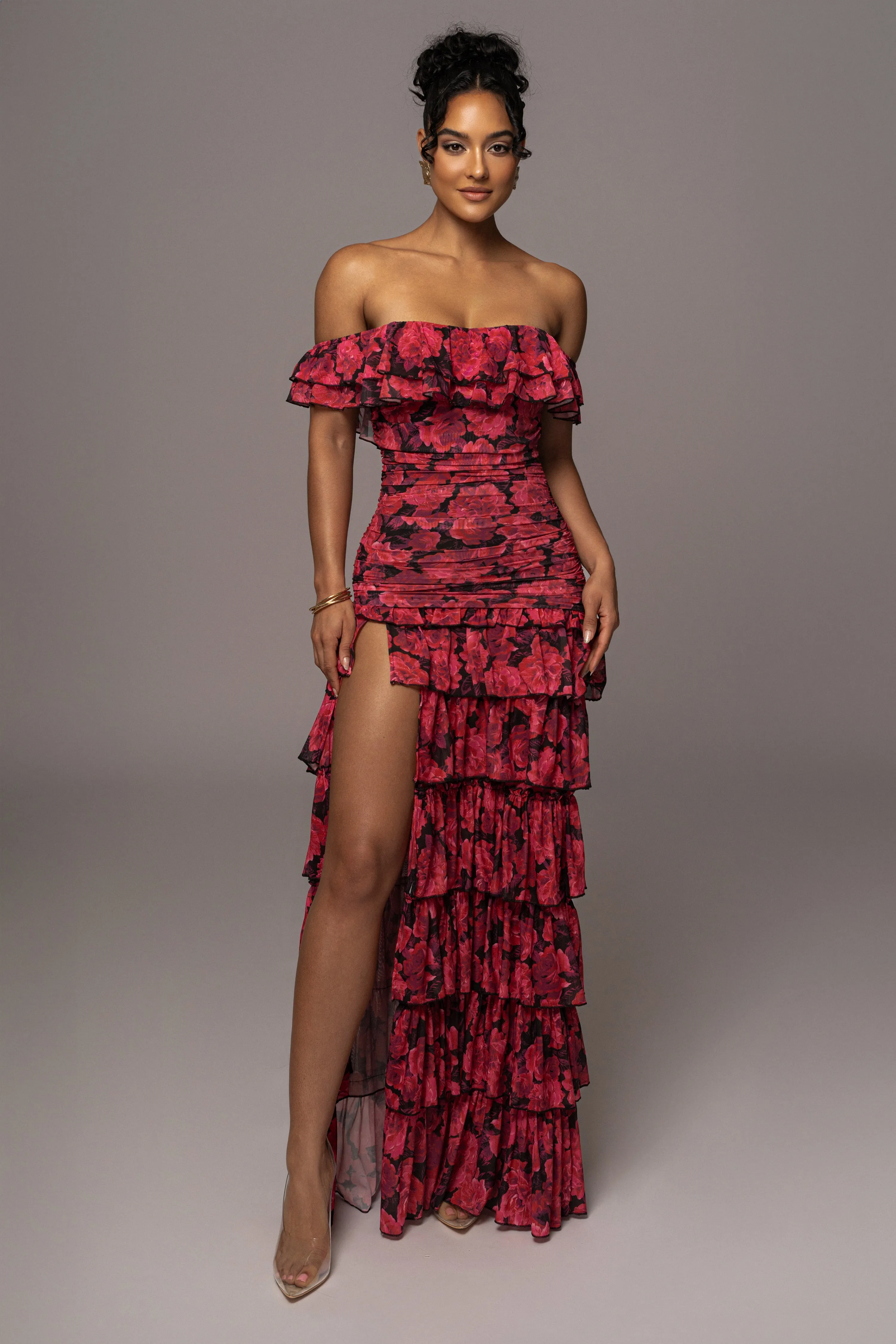 Pink Power Mesh Passion Tier Dress sold by JLUXLABEL product image thumbnail 4