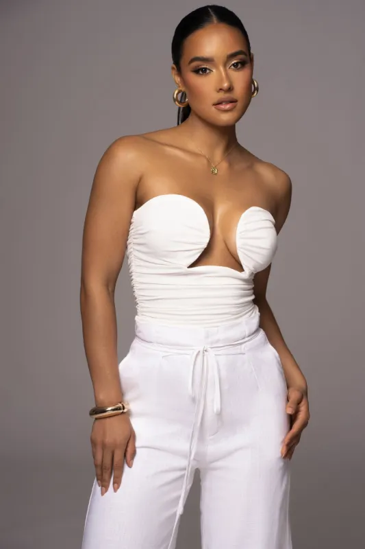White Norma Cutout Corset sold by JLUXLABEL