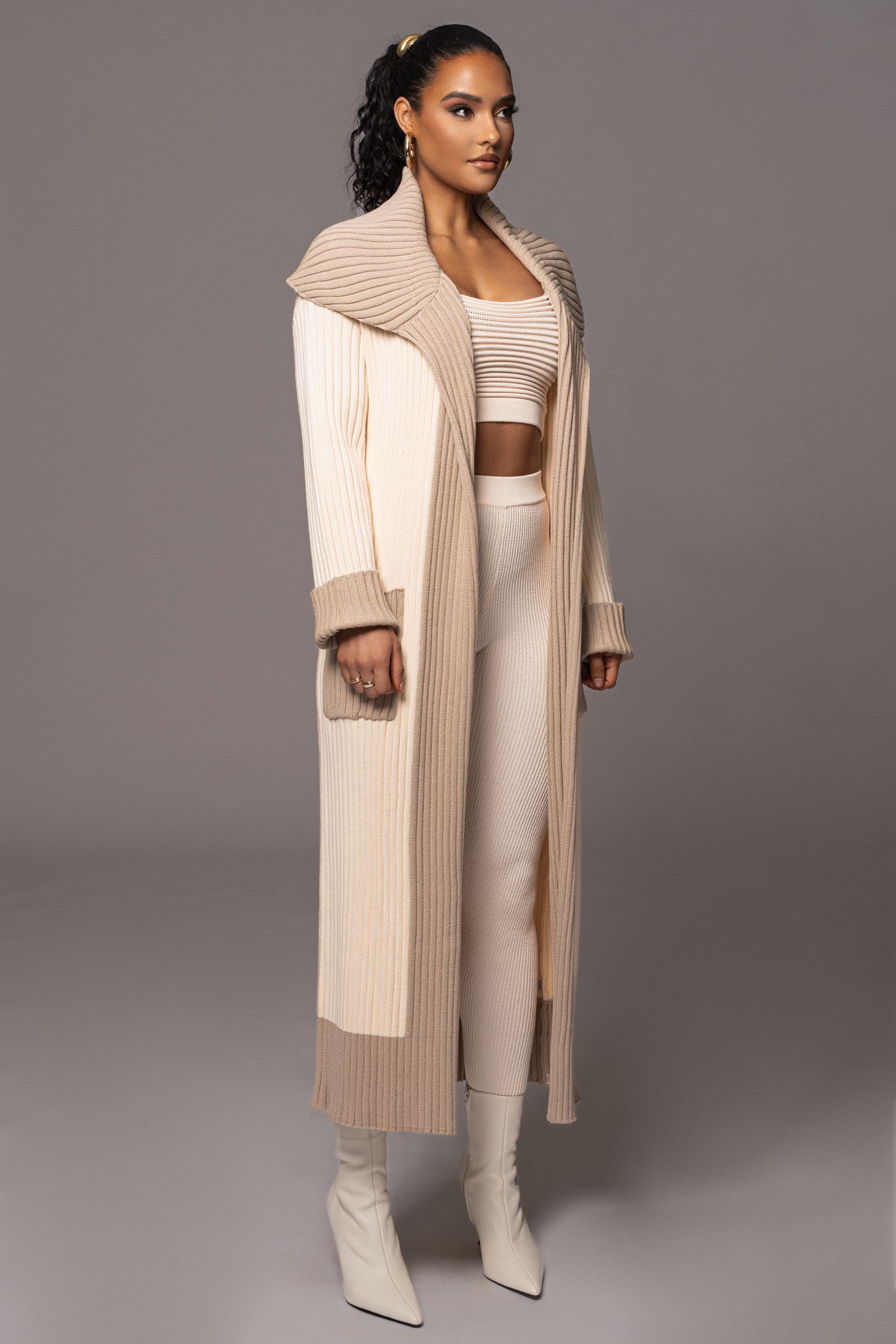 Ivory Carmela Rib Knit Cardigan sold by JLUXLABEL product image thumbnail 6