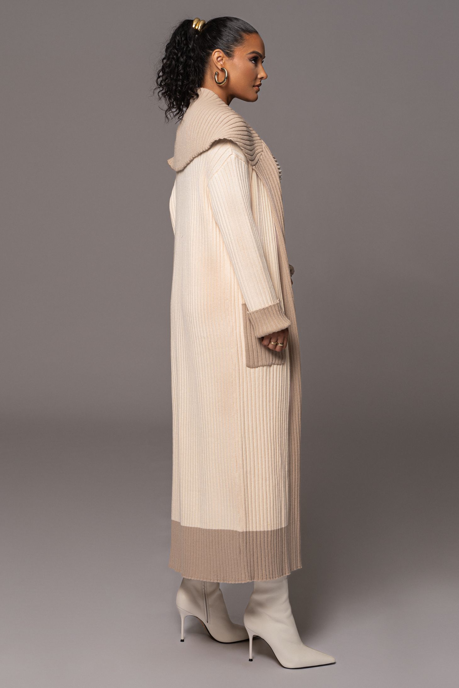 Ivory Carmela Rib Knit Cardigan sold by JLUXLABEL product image thumbnail 8