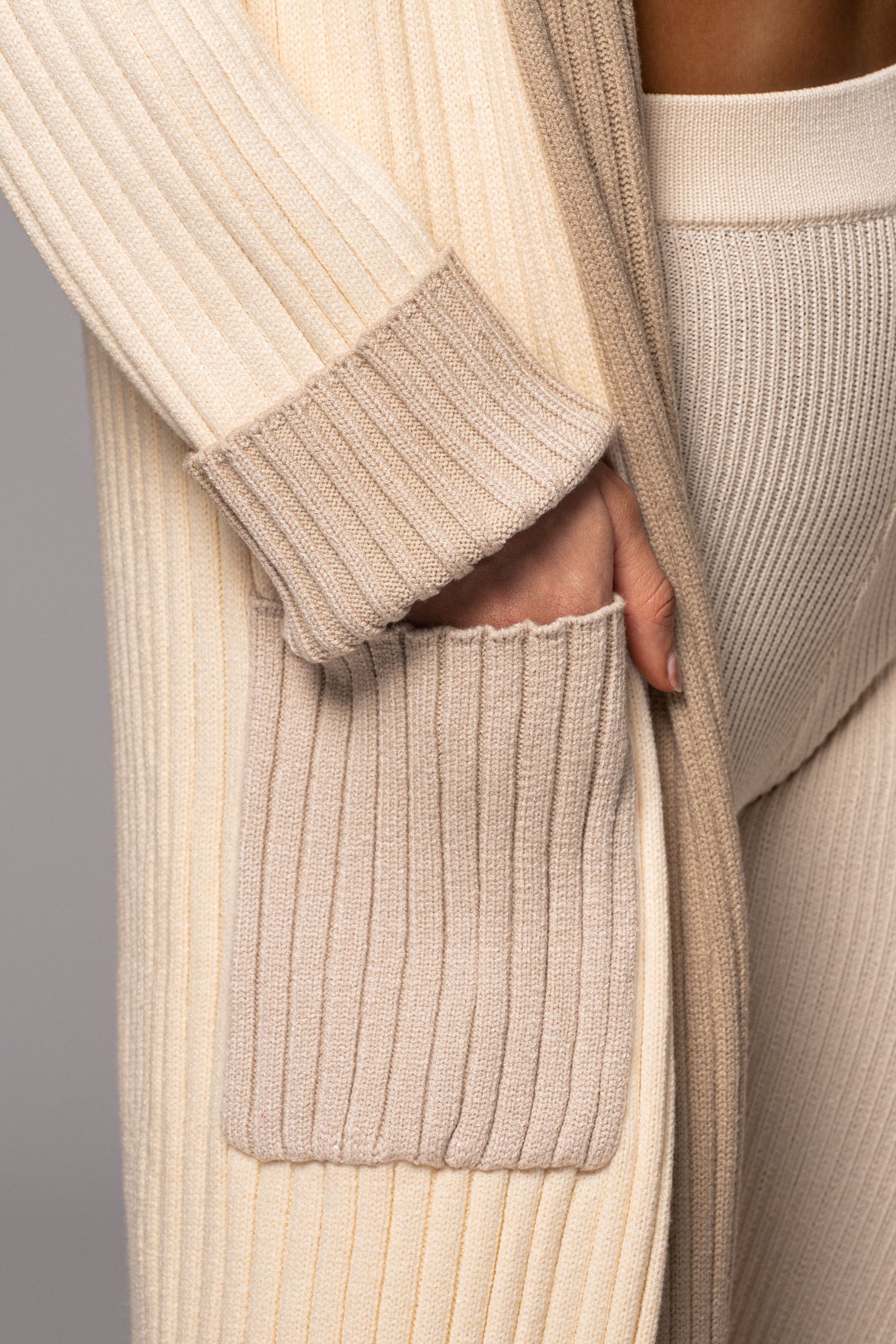 Ivory Carmela Rib Knit Cardigan sold by JLUXLABEL product image thumbnail 12