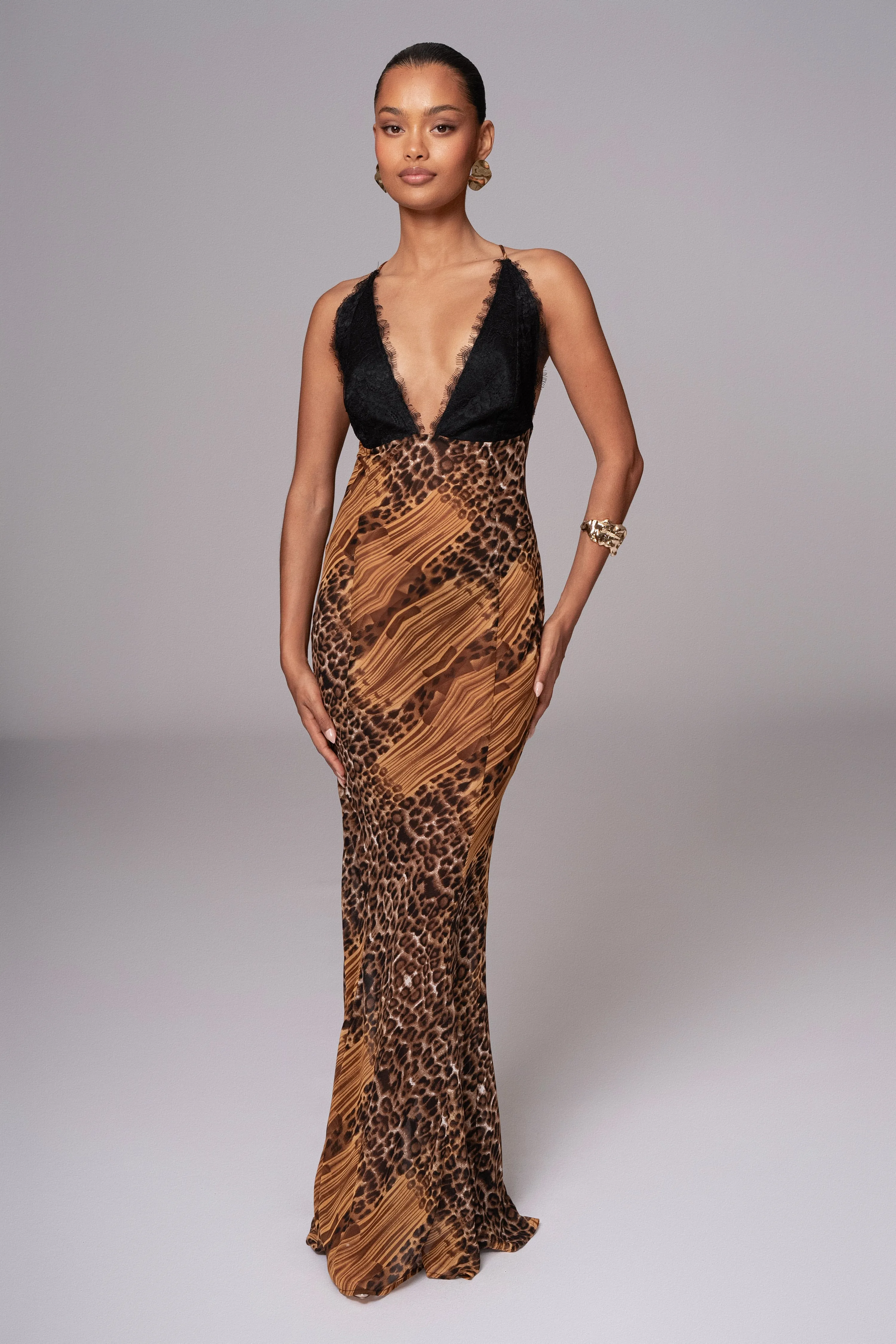 Leopard Print Keily Maxi Dress sold by JLUXLABEL