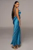 Blue Irresistible Satin Maxi Dress sold by JLUXLABEL