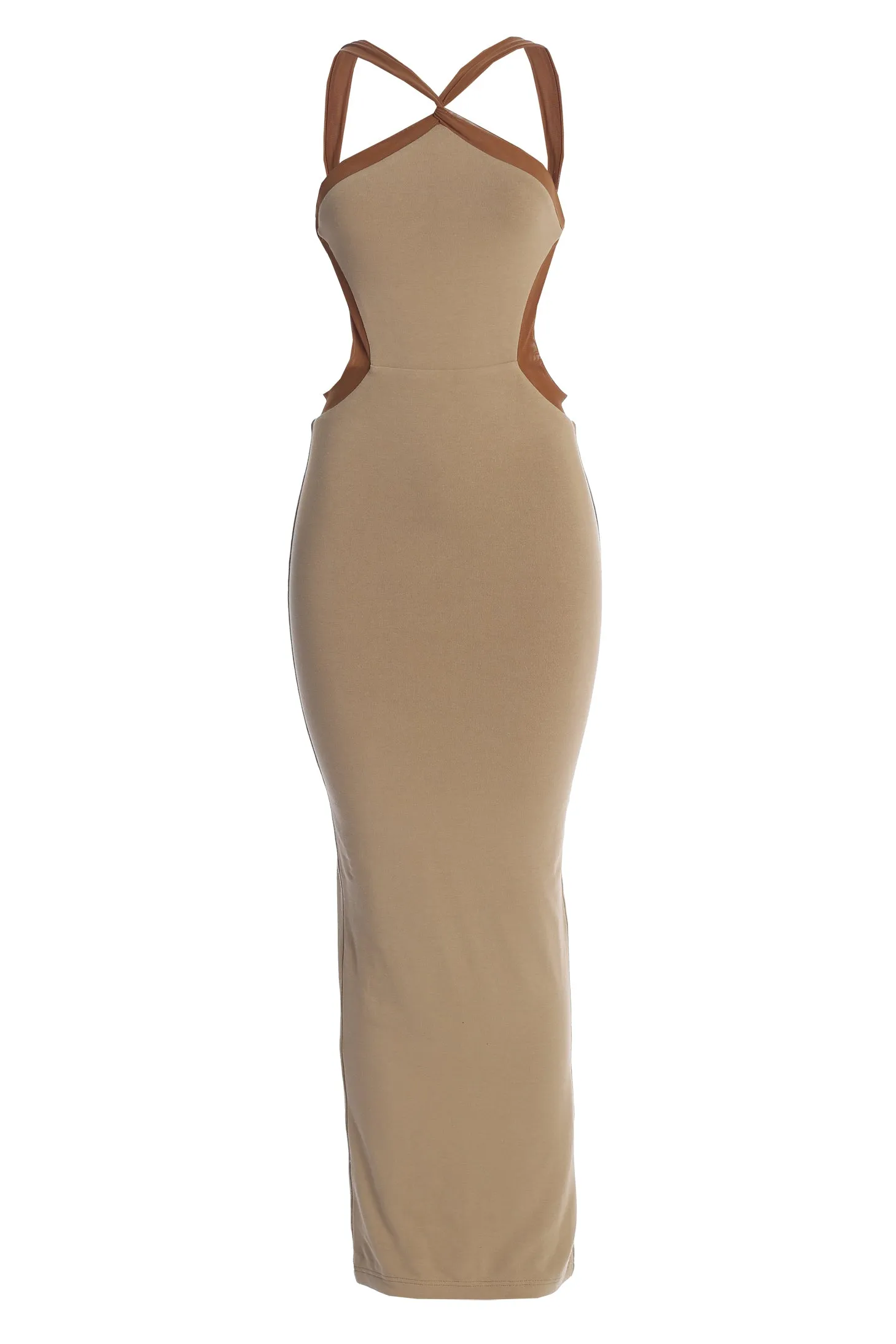 Beige Nights In Milan Maxi Dress sold by JLUXLABEL product image thumbnail 2