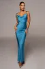 Blue Irresistible Satin Maxi Dress sold by JLUXLABEL