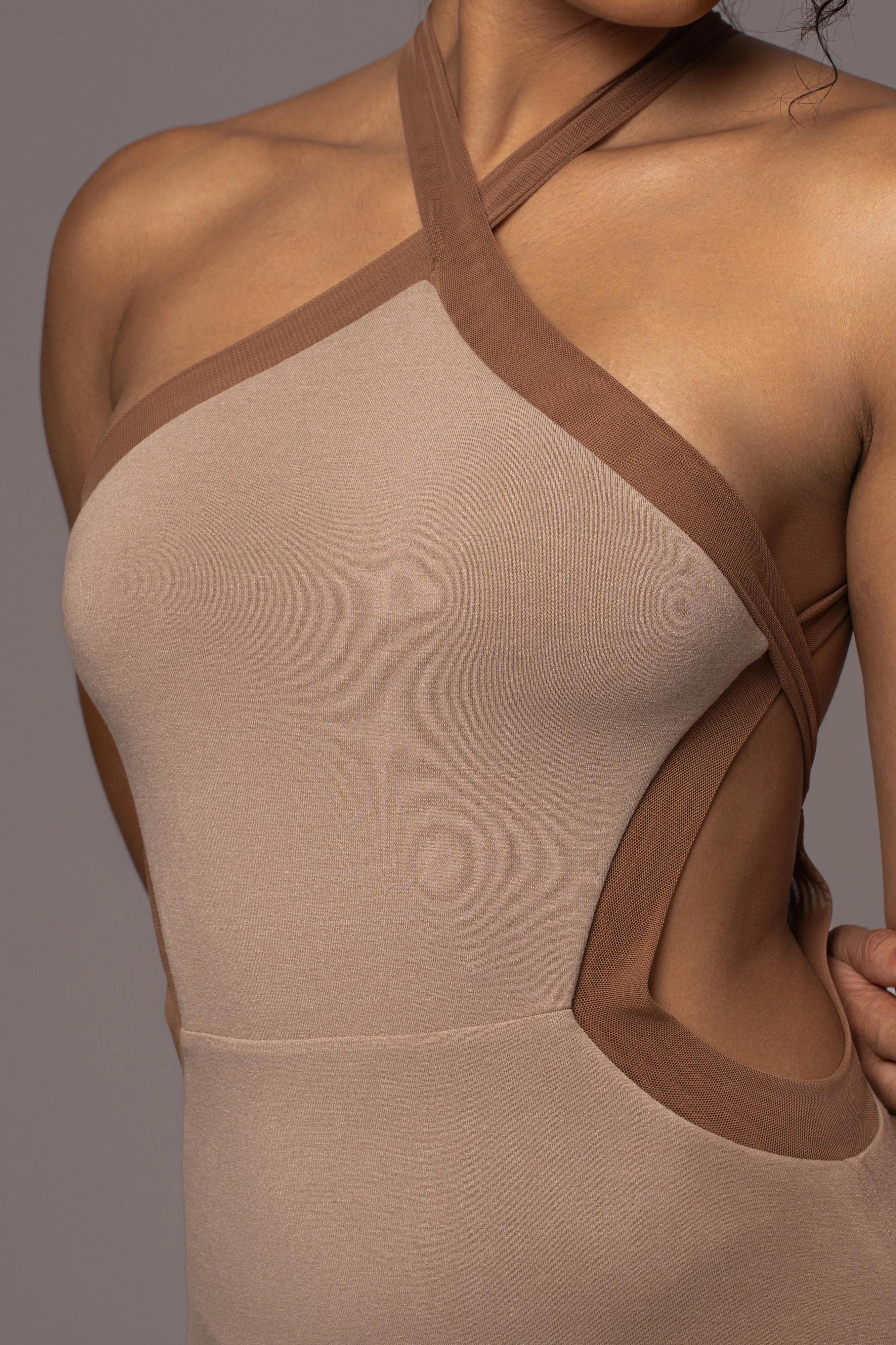 Beige Nights In Milan Maxi Dress sold by JLUXLABEL product image thumbnail 4