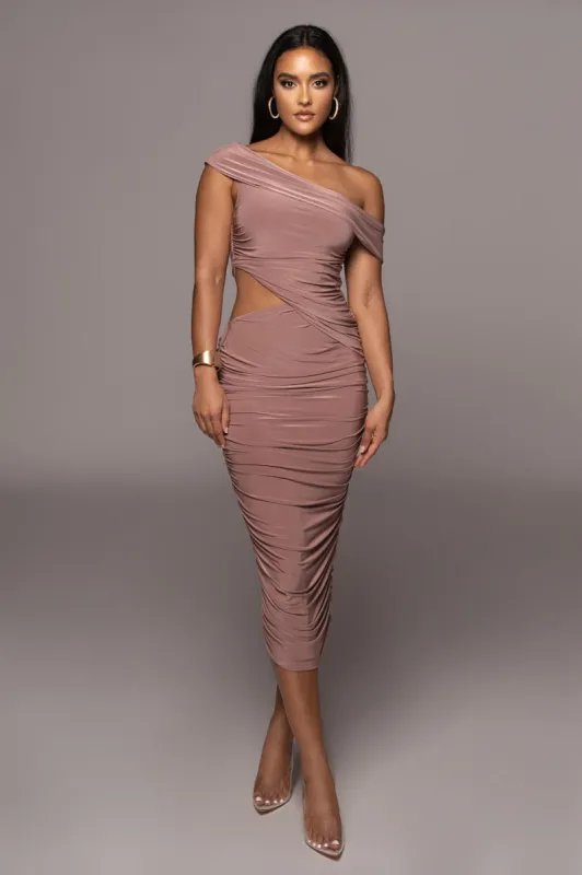 Mauve Worth The Wait Draped Dress sold by JLUXLABEL