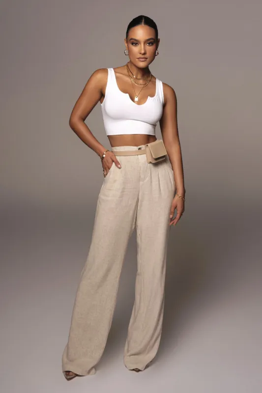 Sand Thea Linen Pant sold by JLUXLABEL