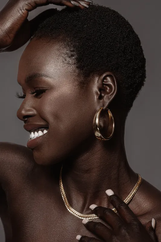 Gold Ola Hoop Earrings sold by JLUXLABEL