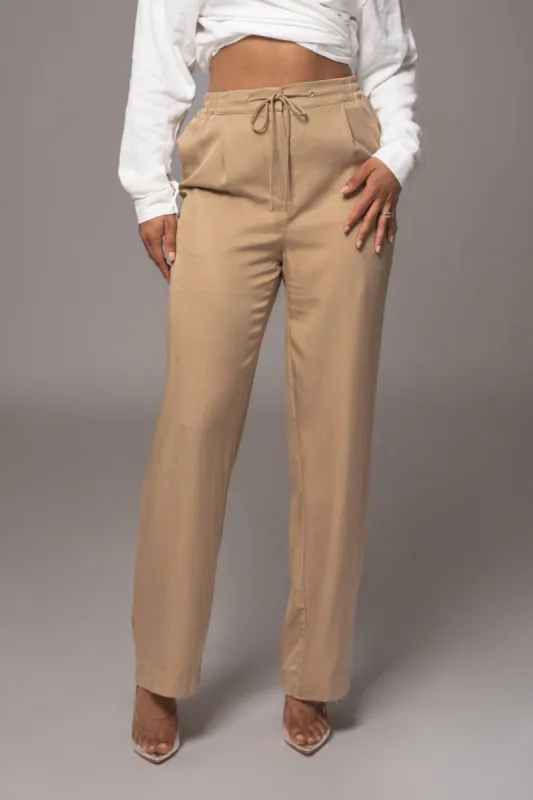 Tan Nova Nylon Drawstring Pants sold by JLUXLABEL