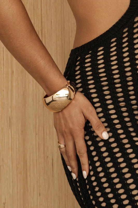 Gold Tone Miami Link Bracelet sold by JLUXLABEL