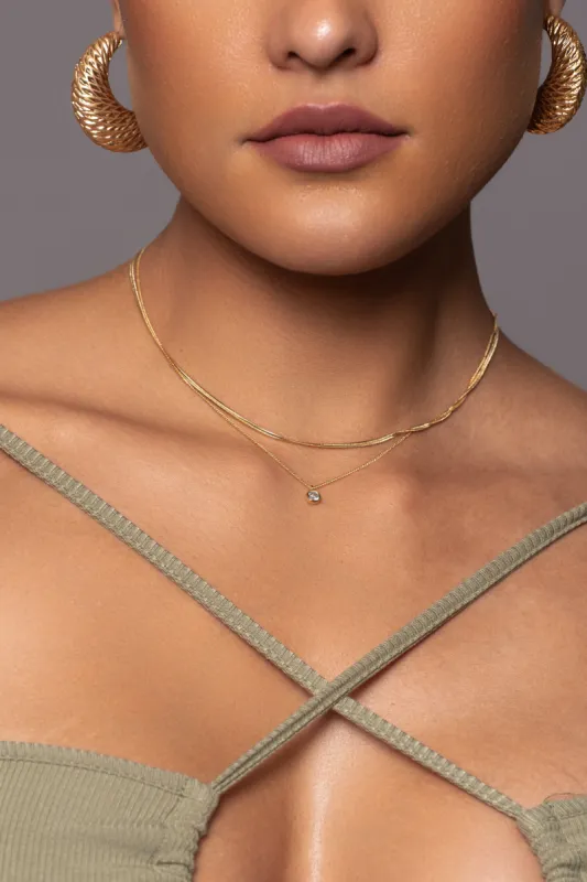 Gold Cruz Layered Necklace sold by JLUXLABEL