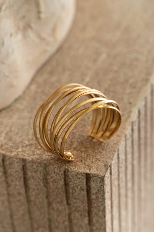 Gold Shanti Cuff Bracelet sold by JLUXLABEL