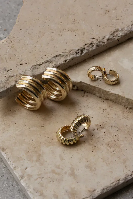 Gold Dixie Earring Set sold by JLUXLABEL