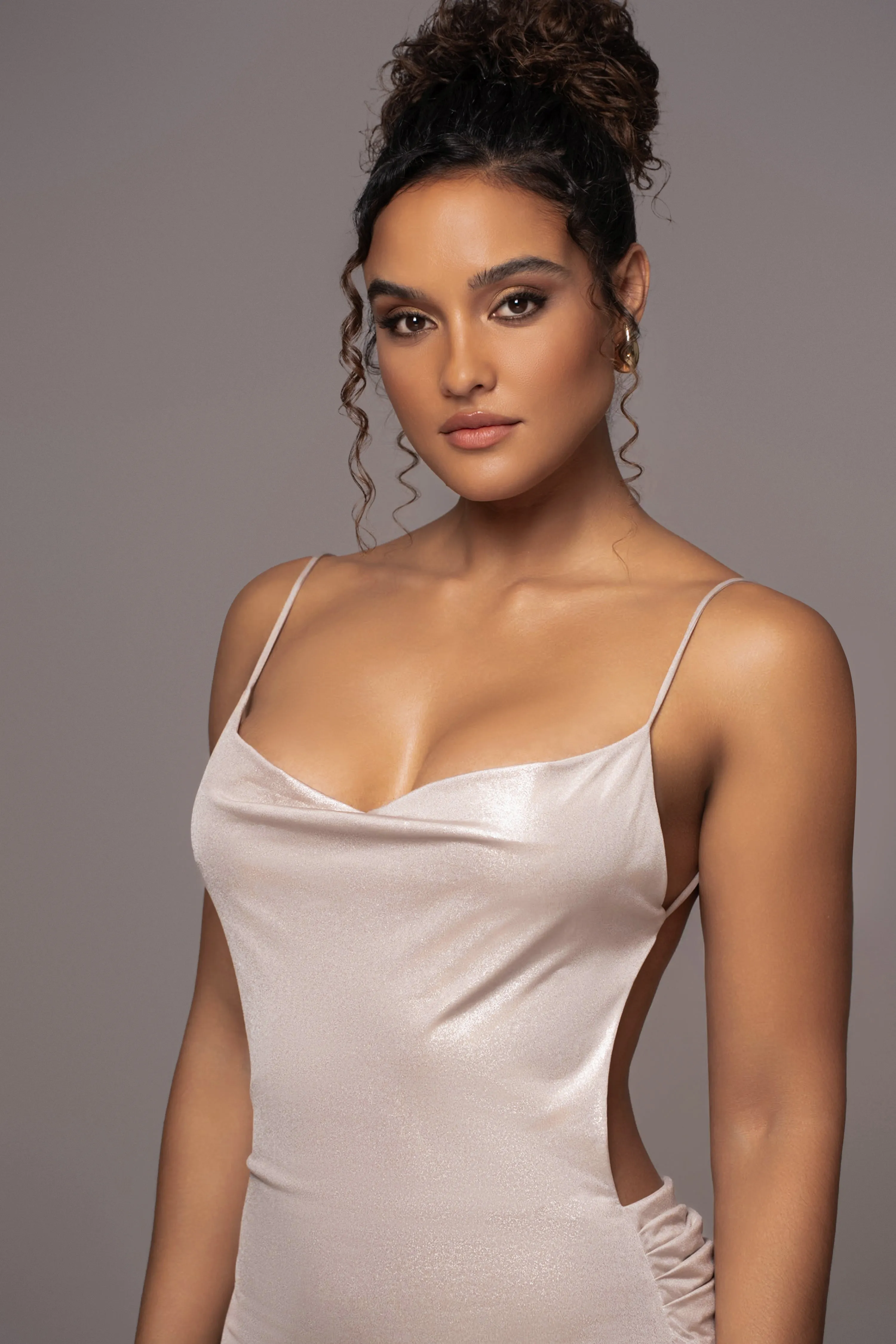 Champagne Heart of Gold Maxi Dress sold by JLUXLABEL product image thumbnail 4