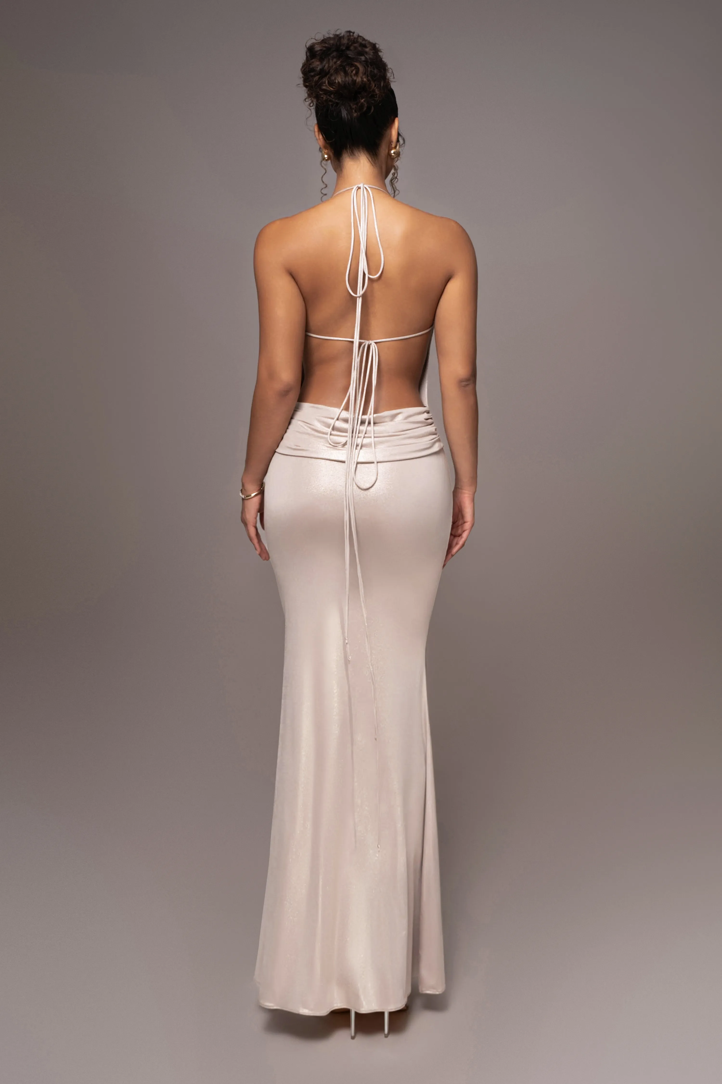 Champagne Heart of Gold Maxi Dress sold by JLUXLABEL product image thumbnail 2