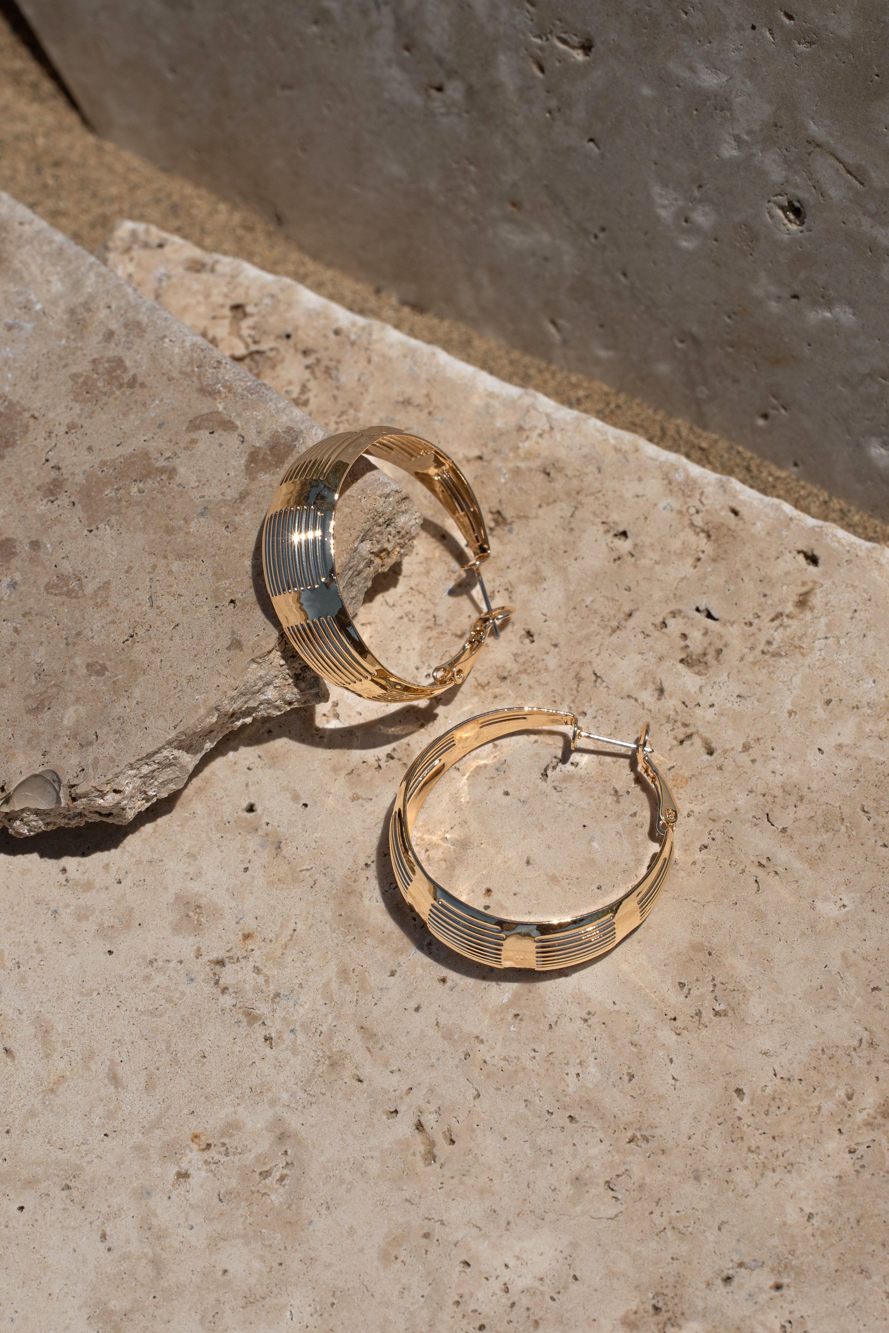 Gold Stelia Hoop Earrings sold by JLUXLABEL product image thumbnail 2