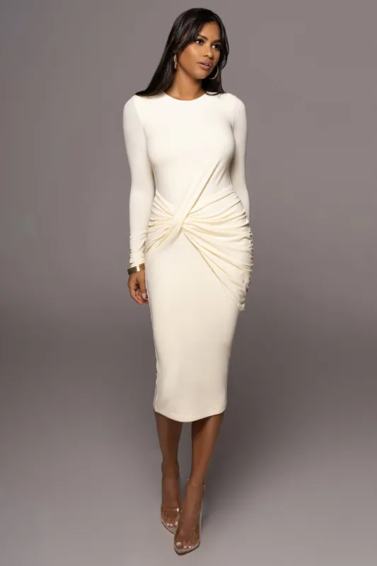 Jluxbasix Buttercream Modern Lovers Midi Dress sold by JLUXLABEL