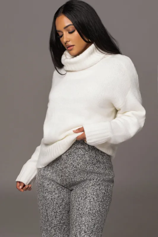 Ivory New Beginnings Oversized Turtleneck sold by JLUXLABEL