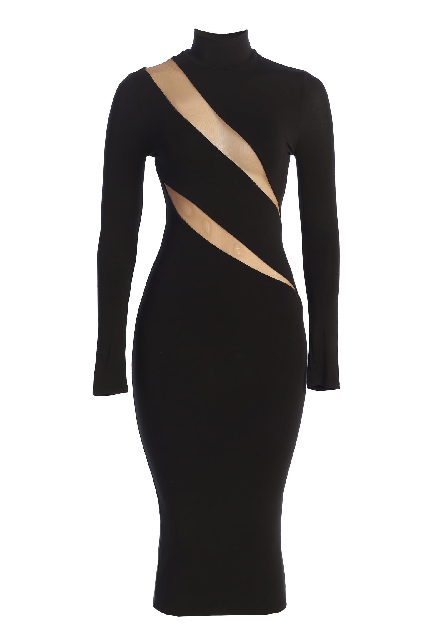 Black Abigail Midi Dress sold by JLUXLABEL